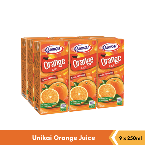 Buy Unikai Orange Juice (9x250ml) Online