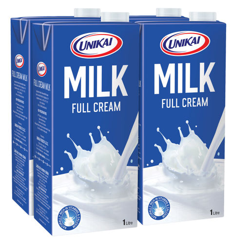 Buy Unikai UHT Long Life Milk Full Cream (4 x 1 L) Online