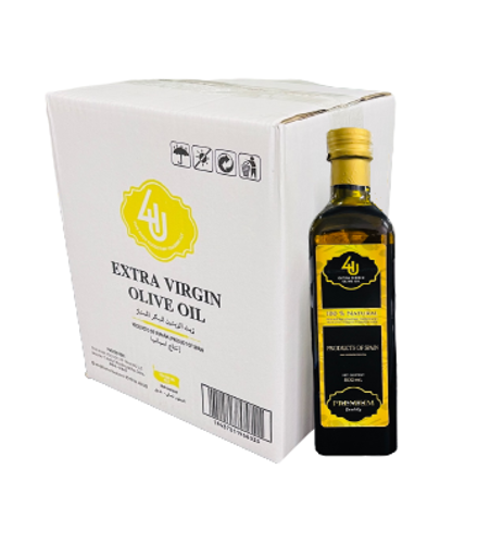 Buy 4U E.Virgin Olive Oil (12X500ml) Glass Bottle Online