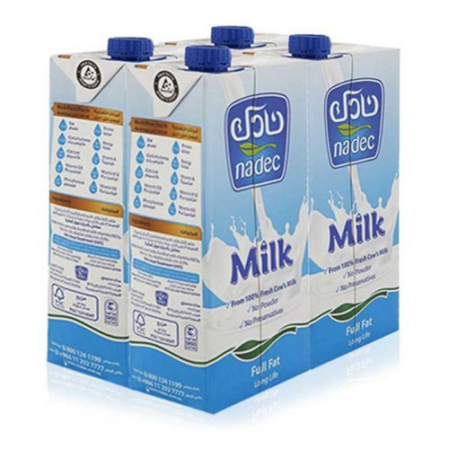 Nadec UHT Long Life Milk Full Fat 1 Ltr Pack of 4 Online