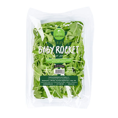 Leto Baby Rocket 125g – Fresh, tender, and peppery leaves for healthy salads and dishes.